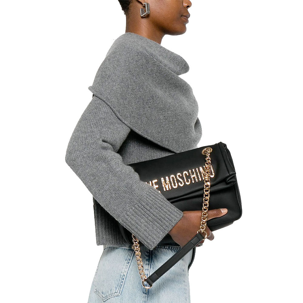 Schwarze Damen-Schultertasche von LOVE MOSCHINO mit Maxi-Logo