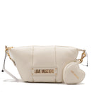 Borsa a Spalla LOVE MOSCHINO linea Puffy Logo Trapuntata Imbottita Avorio