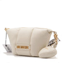 Borsa a Spalla LOVE MOSCHINO linea Puffy Logo Trapuntata Imbottita Avorio