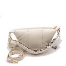 Borsa a Spalla LOVE MOSCHINO linea Puffy Logo Trapuntata Imbottita Avorio