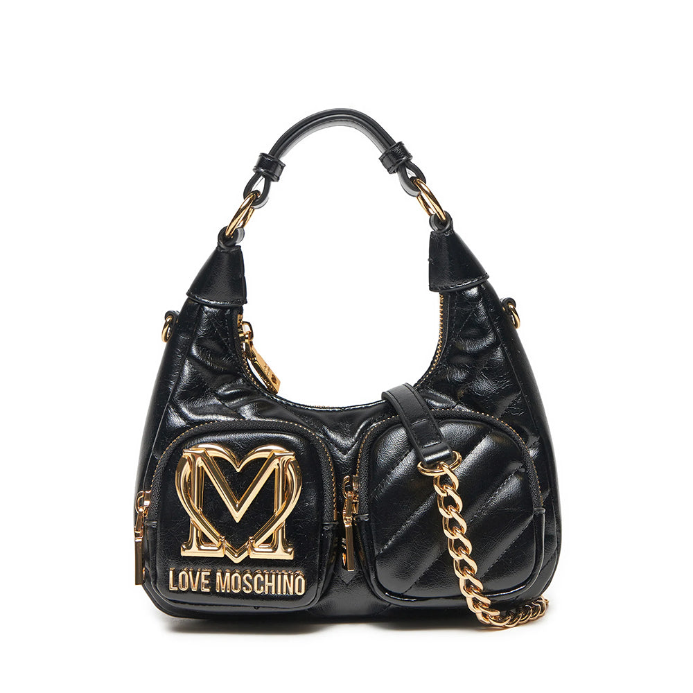 Mini-Handtasche mit Schultergurt LOVE MOSCHINO City Pockets Linie Farbe Schwarz