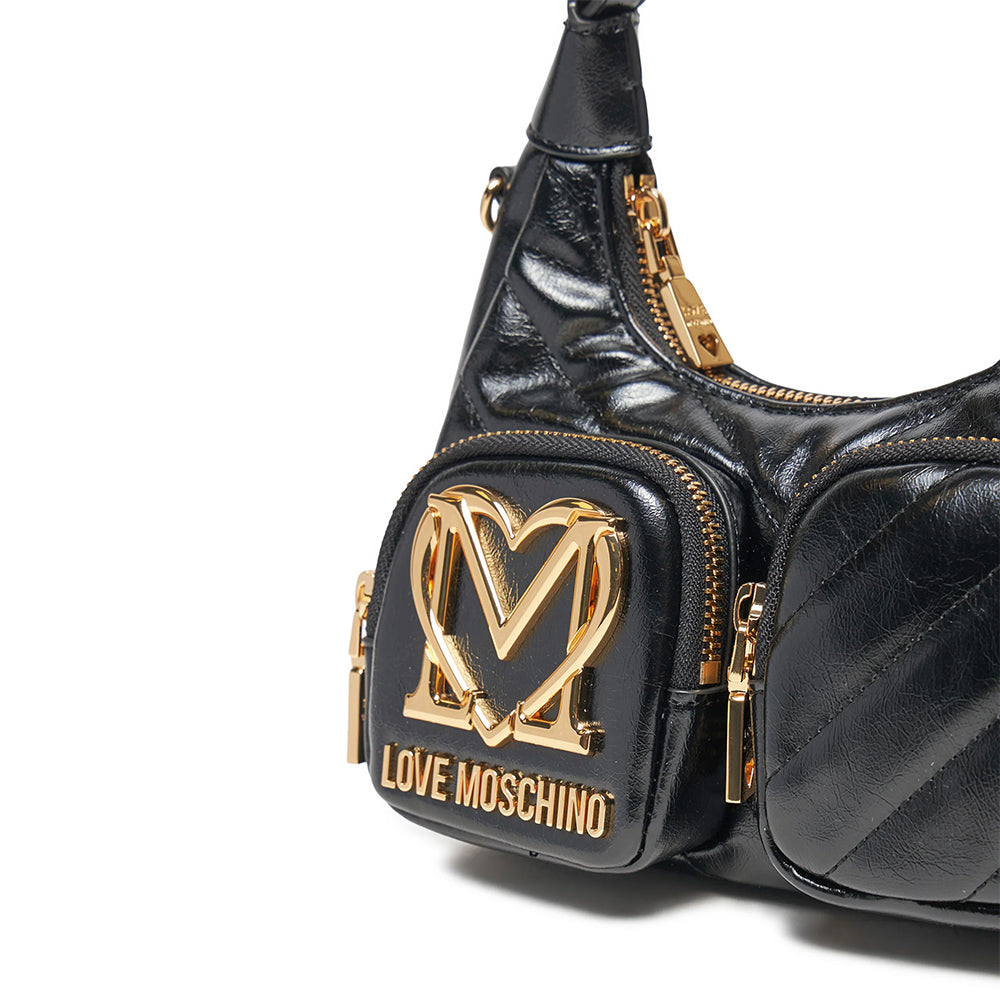 Mini Bag a Mano con Tracolla LOVE MOSCHINO linea City Pockets colore Nero