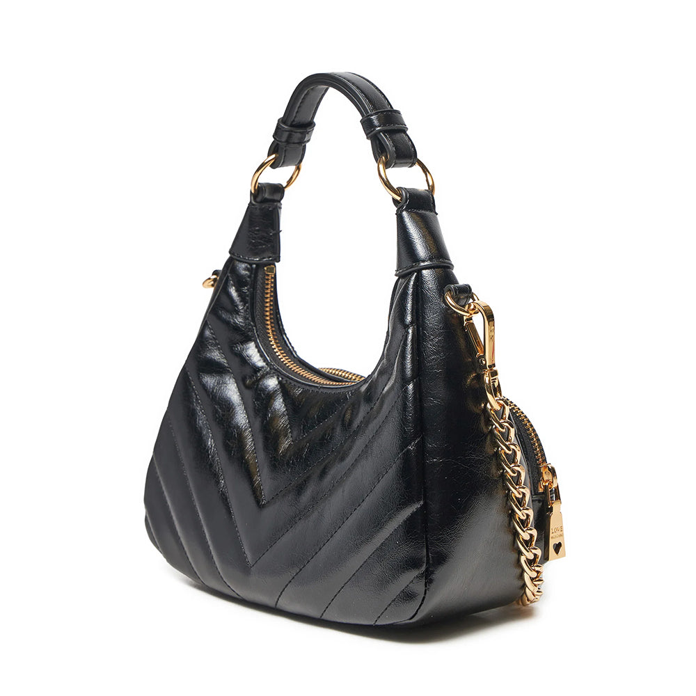 Mini-Handtasche mit Schultergurt LOVE MOSCHINO City Pockets Linie Farbe Schwarz