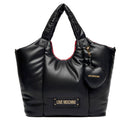 Maxi Shopping Bag LOVE MOSCHINO linea Puffy Logo Trapuntata Imbottita Nera