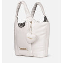 Maxi Shopping Bag LOVE MOSCHINO linea Puffy Logo Trapuntata Imbottita Avorio