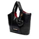 Maxi Shopping Bag LOVE MOSCHINO linea Puffy Logo Trapuntata Imbottita Nera