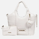 Maxi Shopping Bag LOVE MOSCHINO linea Puffy Logo Trapuntata Imbottita Avorio