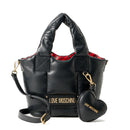Borsa Donna a Mano LOVE MOSCHINO linea Puffy Logo Trapuntata Imbottita Nera