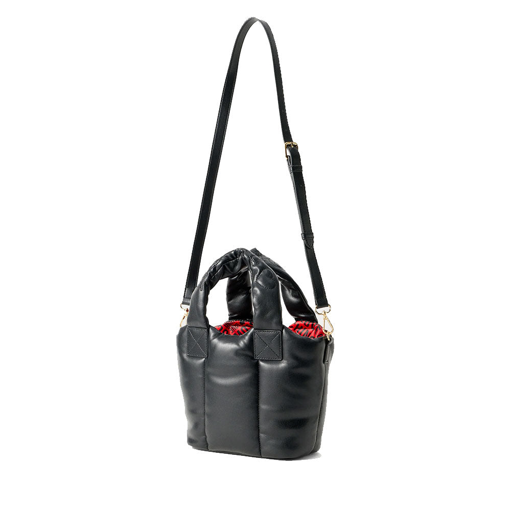 Borsa Donna a Mano LOVE MOSCHINO linea Puffy Logo Trapuntata Imbottita Nera