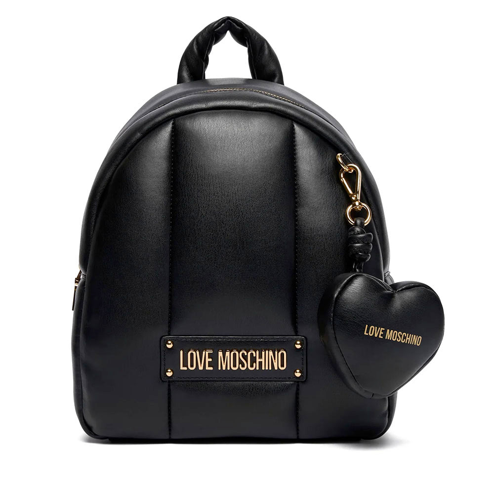 Zaino Donna LOVE MOSCHINO linea Puffy Logo Trapuntato Imbottito Nero