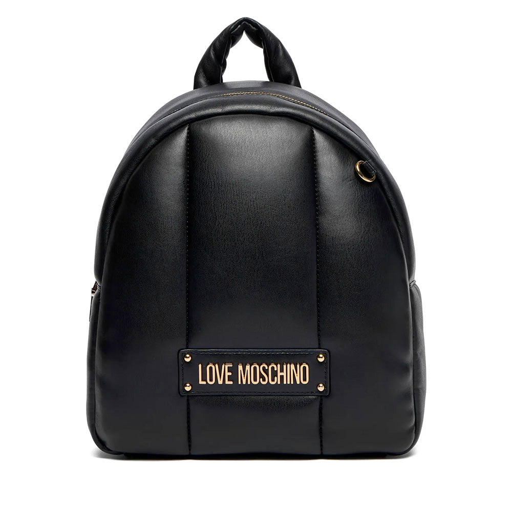 Zaino Donna LOVE MOSCHINO linea Puffy Logo Trapuntato Imbottito Nero