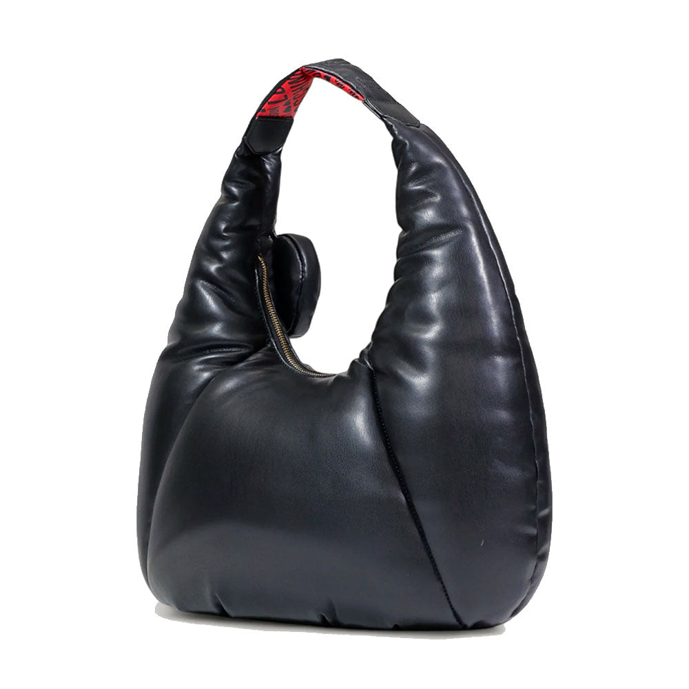 Hobo Bag LOVE MOSCHINO linea Puffy Logo Trapuntata Imbottita Nera