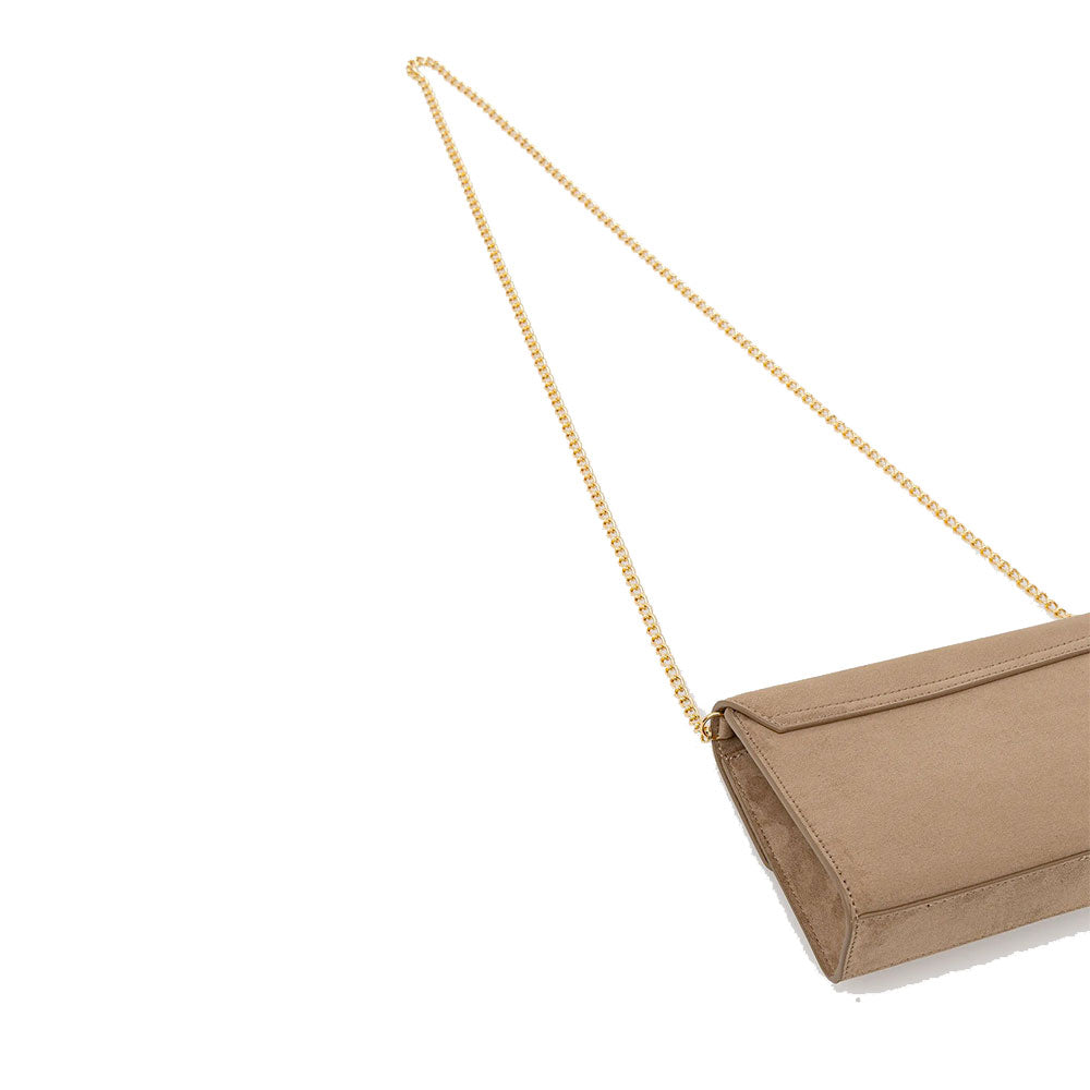 Clutch Donna con Tracolla LOVE MOSCHINO in Tessuto Soft color Sabbia con Cuore
