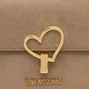 Clutch Donna con Tracolla LOVE MOSCHINO in Tessuto Soft color Sabbia con Cuore