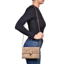Clutch Donna con Tracolla LOVE MOSCHINO in Tessuto Soft color Sabbia con Cuore