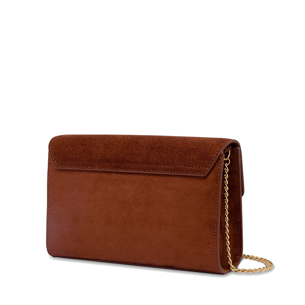 Clutch Donna con Tracolla LOVE MOSCHINO in Tessuto Soft color Ruggine con Cuore