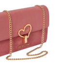 Clutch Donna con Tracolla LOVE MOSCHINO in Tessuto Soft Rosa Antico con Cuore