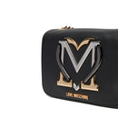 LOVE MOSCHINO Damen Umhängetasche Bunte Herzlinie Schwarz