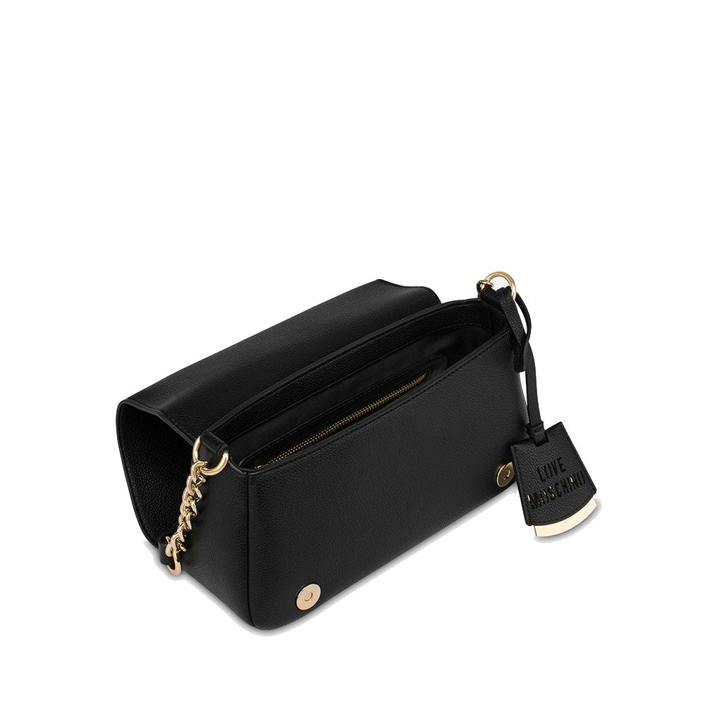 Borsa Donna a Spalla LOVE MOSCHINO linea Cut Out Logo Nero