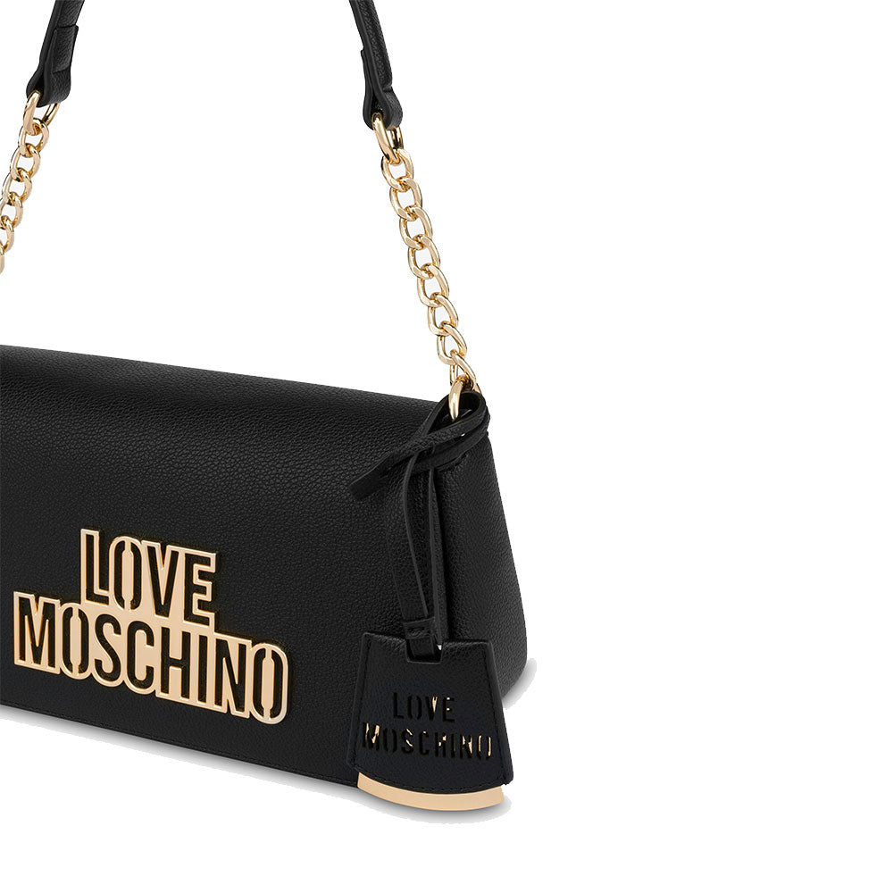 Borsa Donna a Spalla LOVE MOSCHINO linea Cut Out Logo Nero