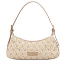 Damen-Schultertasche LOVE MOSCHINO Modell Daisy aus Kunstleder und Bast in Taupe