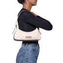 Damen-Schultertasche LOVE MOSCHINO Modell Daisy aus Kunstleder und Bast in Taupe
