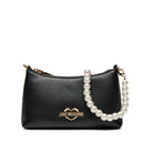 Hobo Bag Small LOVE MOSCHINO Perlenlinie Schwarz