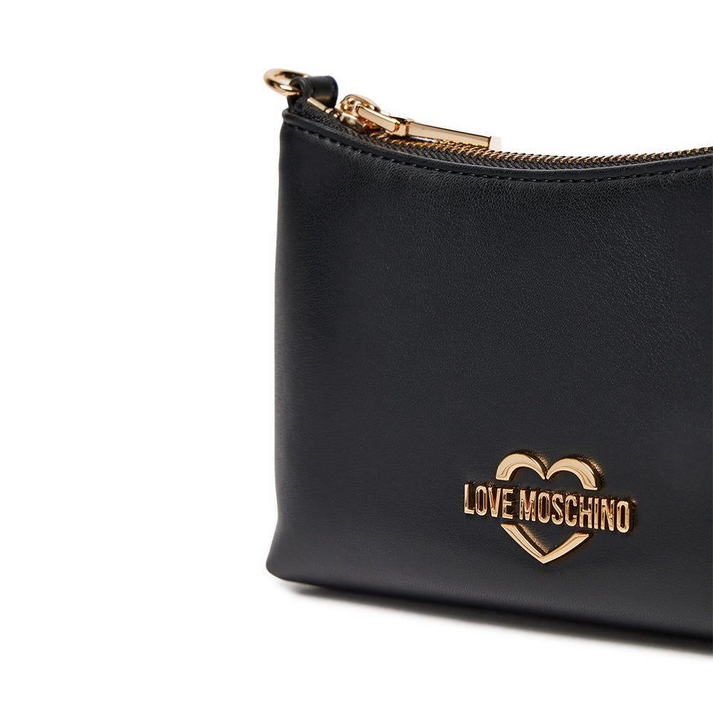 Hobo Bag Small LOVE MOSCHINO linea Pearls Nera