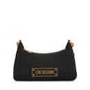 LOVE MOSCHINO 
Hobo Bag mit Schultergurt aus schwarzem plissiertem Nappaleder