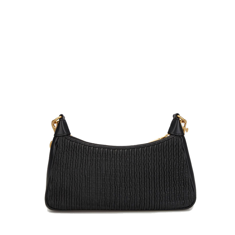 LOVE MOSCHINO 
Hobo Bag mit Schultergurt aus schwarzem plissiertem Nappaleder