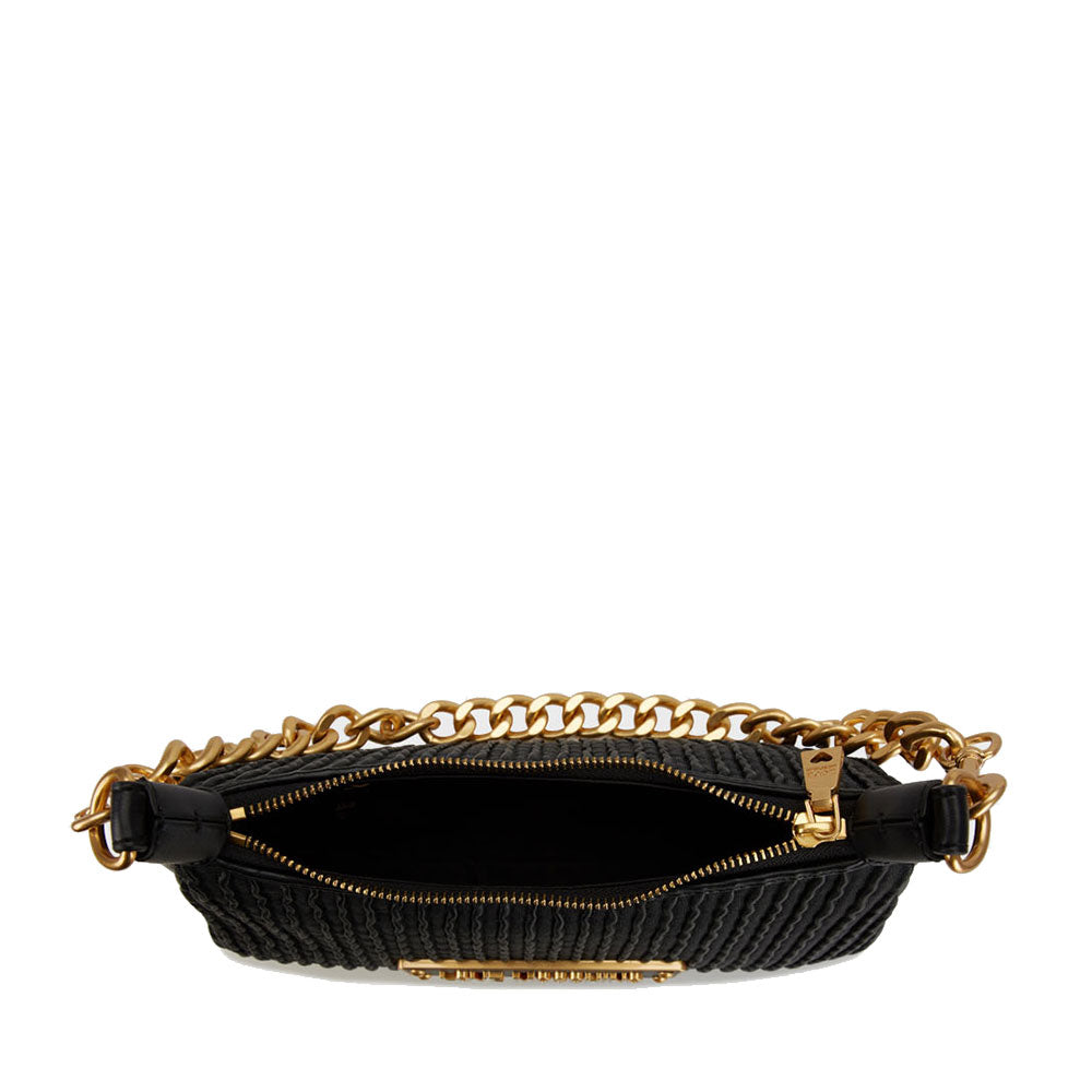 LOVE MOSCHINO 
Hobo Bag mit Schultergurt aus schwarzem plissiertem Nappaleder