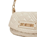 Hobo Bag Trapuntata LOVE MOSCHINO linea Lettering Logo Avorio