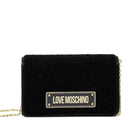 Clutch Donna con Tracolla LOVE MOSCHINO in Tessuto Teddy Nero