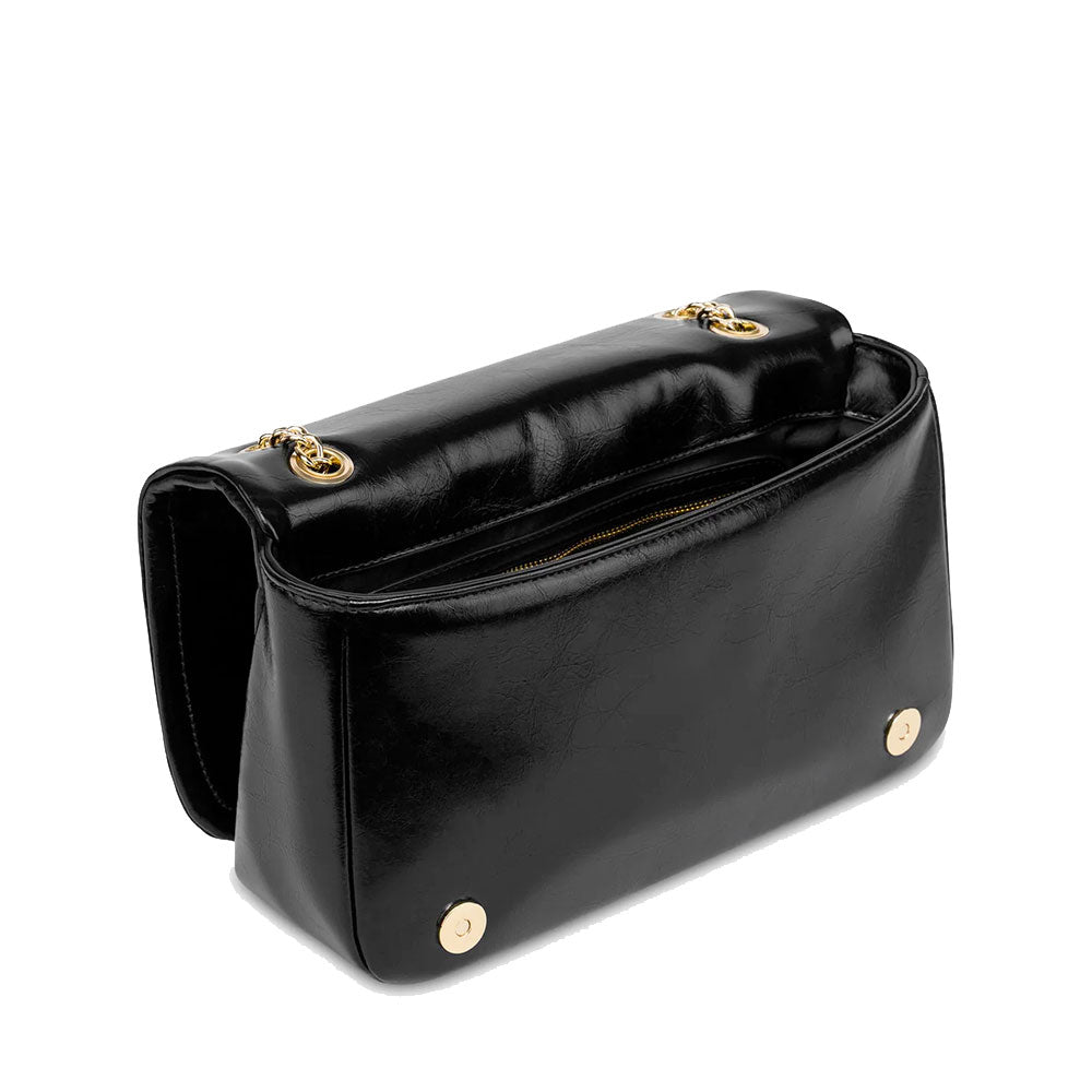 Borsa Donna a Spalla e Tracolla LOVE MOSCHINO Nera con Logo Ricamato e Borchie
