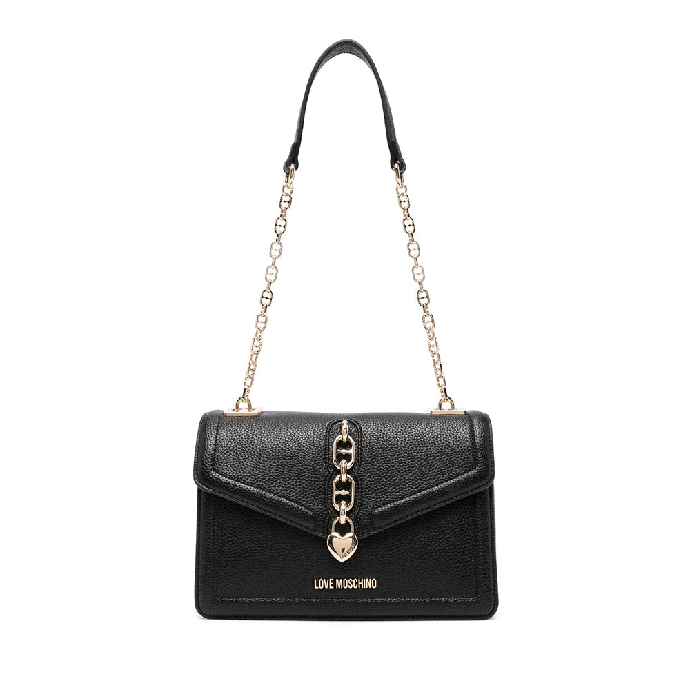 Borsa Donna a Spalla LOVE MOSCHINO linea Chain Detail Nero