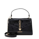 Borsa Donna a Mano LOVE MOSCHINO linea Chain Detail stampa Cocco Nero