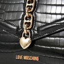 Borsa Donna a Mano LOVE MOSCHINO linea Chain Detail stampa Cocco Nero