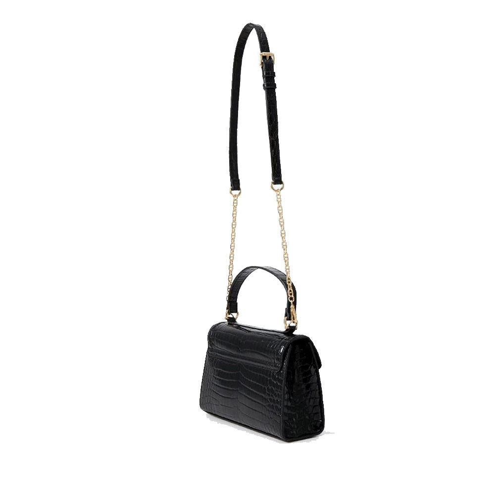 Borsa Donna a Mano LOVE MOSCHINO linea Chain Detail stampa Cocco Nero