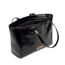 Shopping Bag LOVE MOSCHINO Nera con Logo Ricamato e Borchie