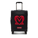 LOVE MOSCHINO 
55 cm Kabinentrolley aus schwarzem Stoff mit Maxi-Logo in Rot