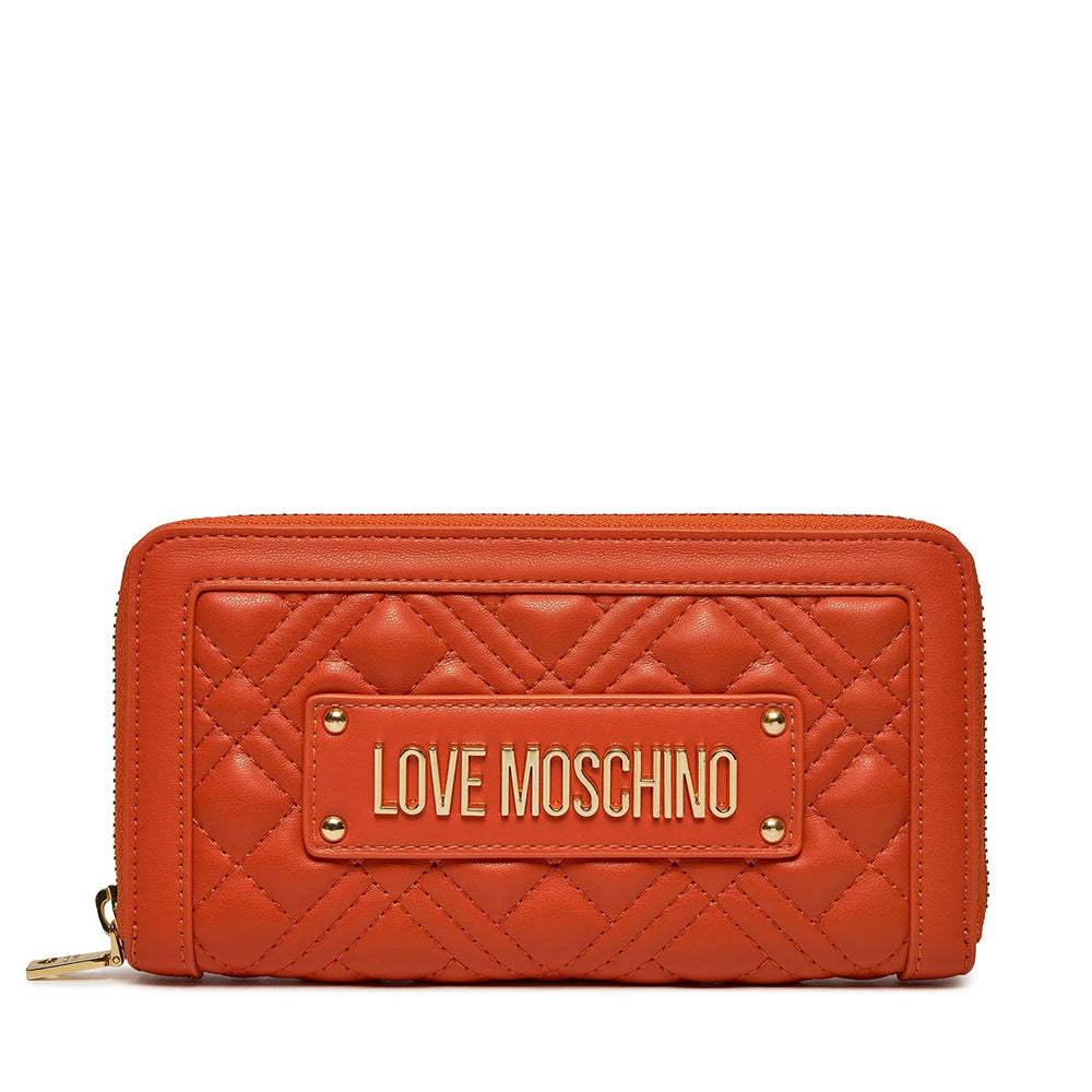 Portafoglio Donna Zip Around Trapuntato LOVE MOSCHINO linea Quilted Ruggine