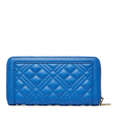 Portafoglio Donna Zip Around Trapuntato LOVE MOSCHINO linea Quilted Blu Zaffiro