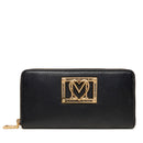 Portafoglio Donna Zip Around LOVE MOSCHINO Nero con Placca Logata