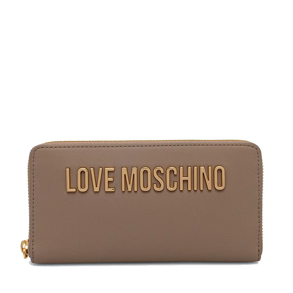Portafoglio Donna Zip Around LOVE MOSCHINO linea Bold Love color Sabbia