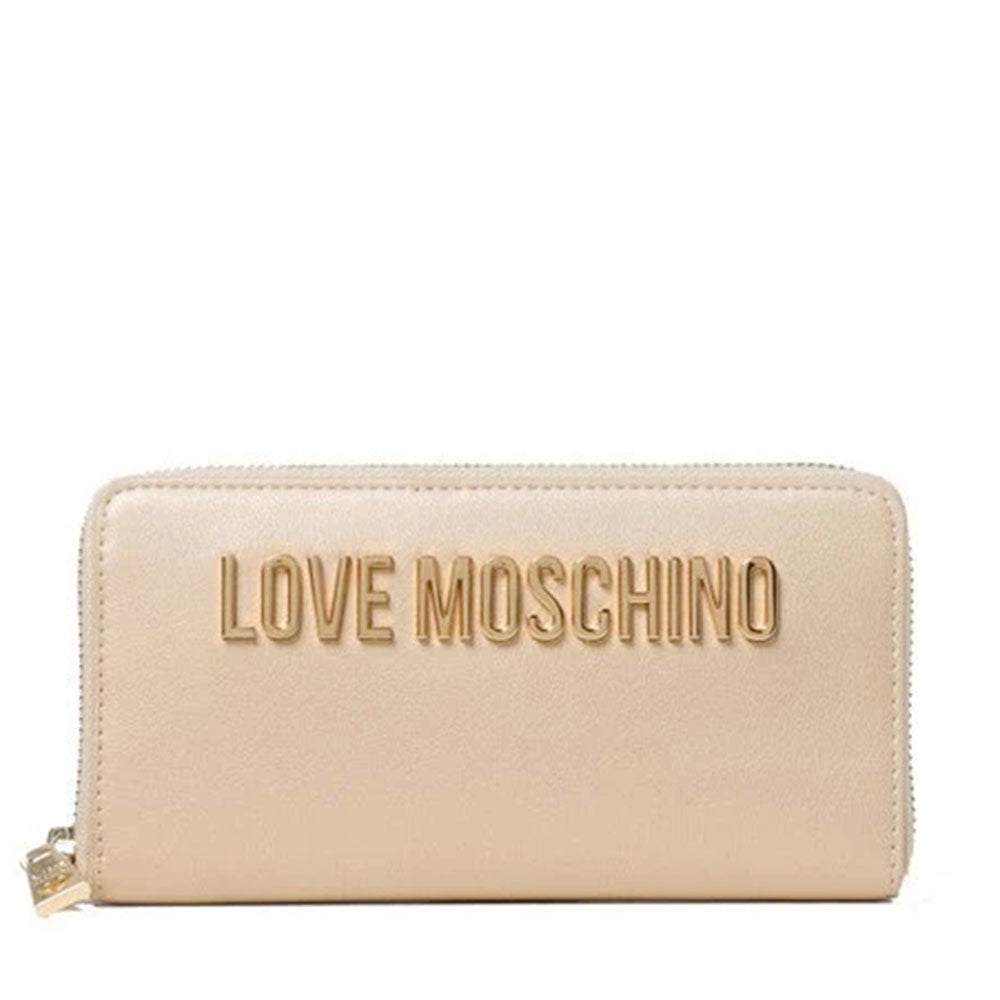 Portafoglio Donna Zip Around LOVE MOSCHINO linea Bold Love Metallic Gold