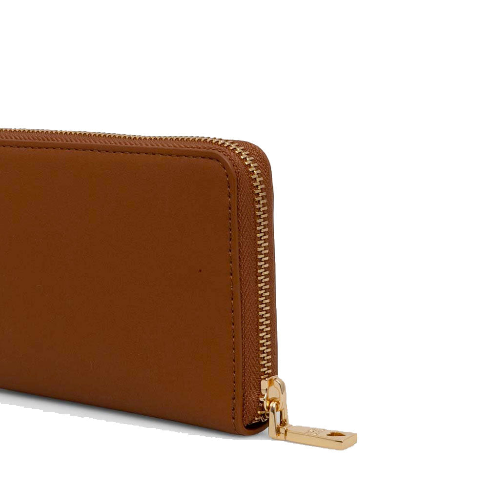 Damen-Zip-Around-Geldbörse LOVE MOSCHINO Modell Bold Love in Kastanienbraun