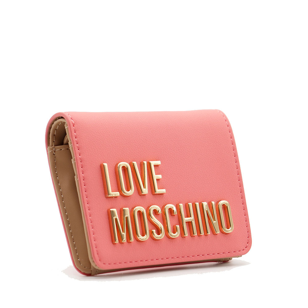 Portafoglio Donna Piccolo LOVE MOSCHINO linea Bold Love Corallo