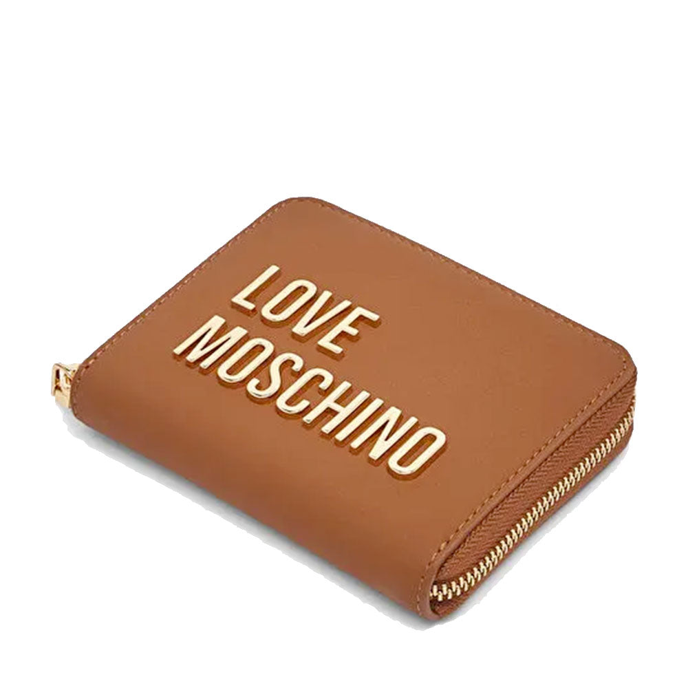 Portafoglio Donna Piccolo Zip Around LOVE MOSCHINO linea Bold Love color Cuoio