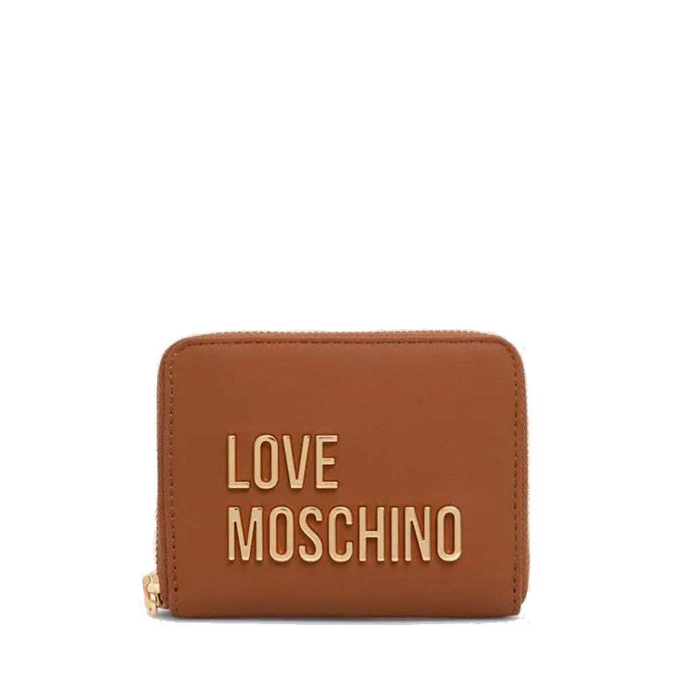 Portafoglio Donna Piccolo Zip Around LOVE MOSCHINO linea Bold Love color Noce