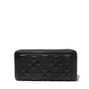 Damen-Geldbörse mit Rundum-Reißverschluss und Armband LOVE MOSCHINO Quilted Line Schwarz